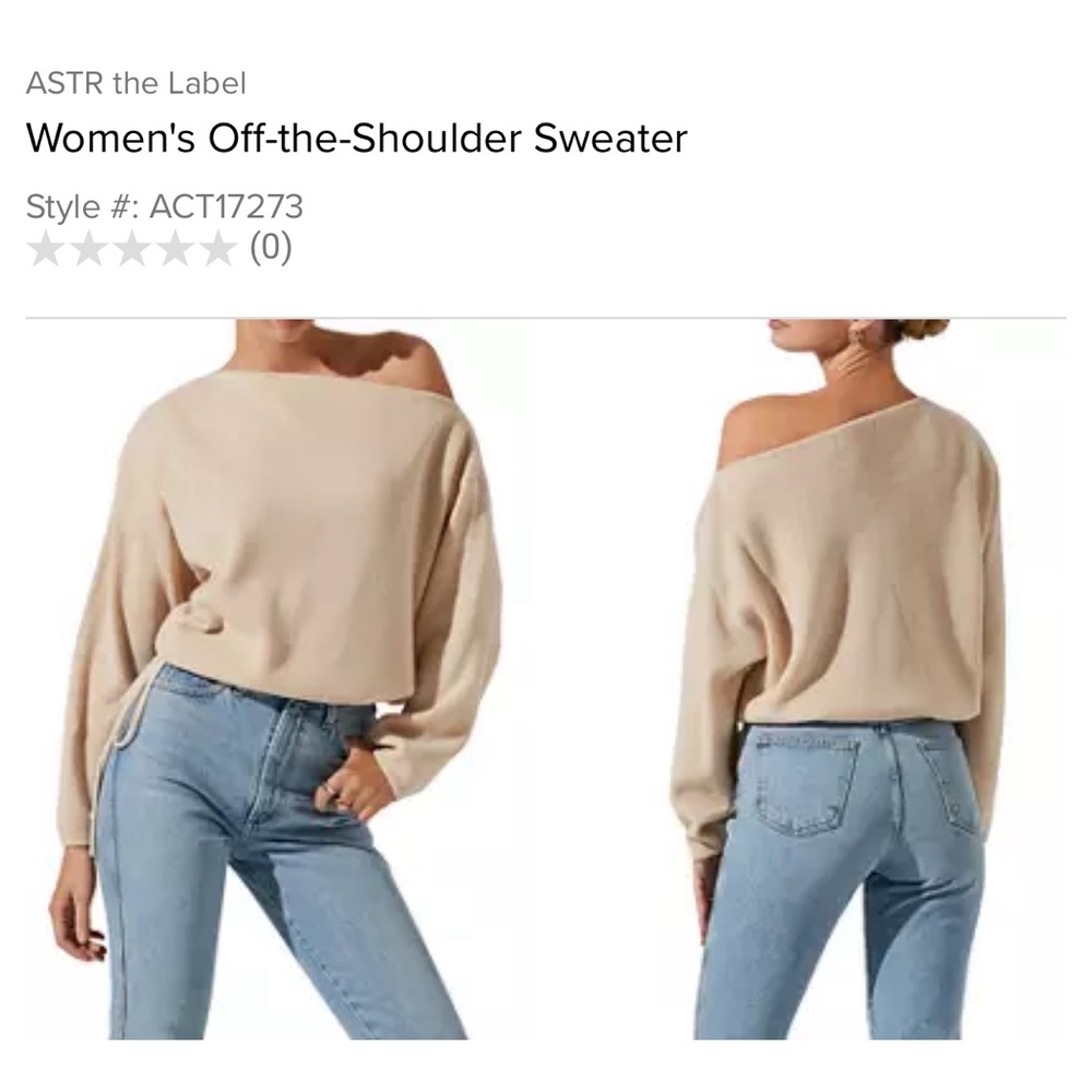 ASTR THE LABEL OFF THE SHOULDER SWEATER